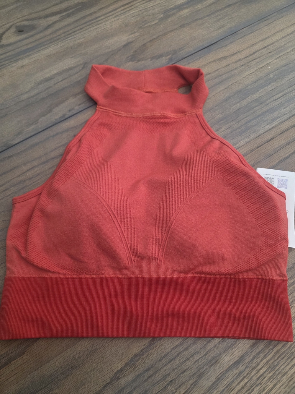 Seamless High-Neck Crop Top in Red/heather Red Nwt Sz M